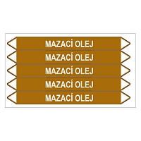 Značení potrubí, mazací olej,5 ks, 150 × 12 mm